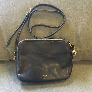 Black Fossil Crossbody Purse